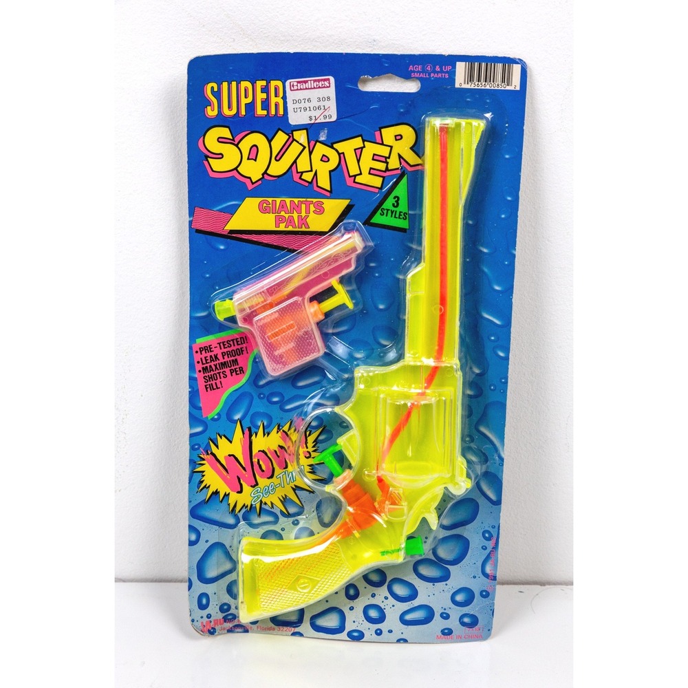 Vintage 1991 JA-RU Super Squirter Giants Pak Neon Water Gun Set Sealed